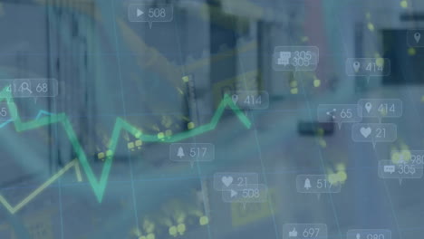 animación del procesamiento de datos financieros en la oficina