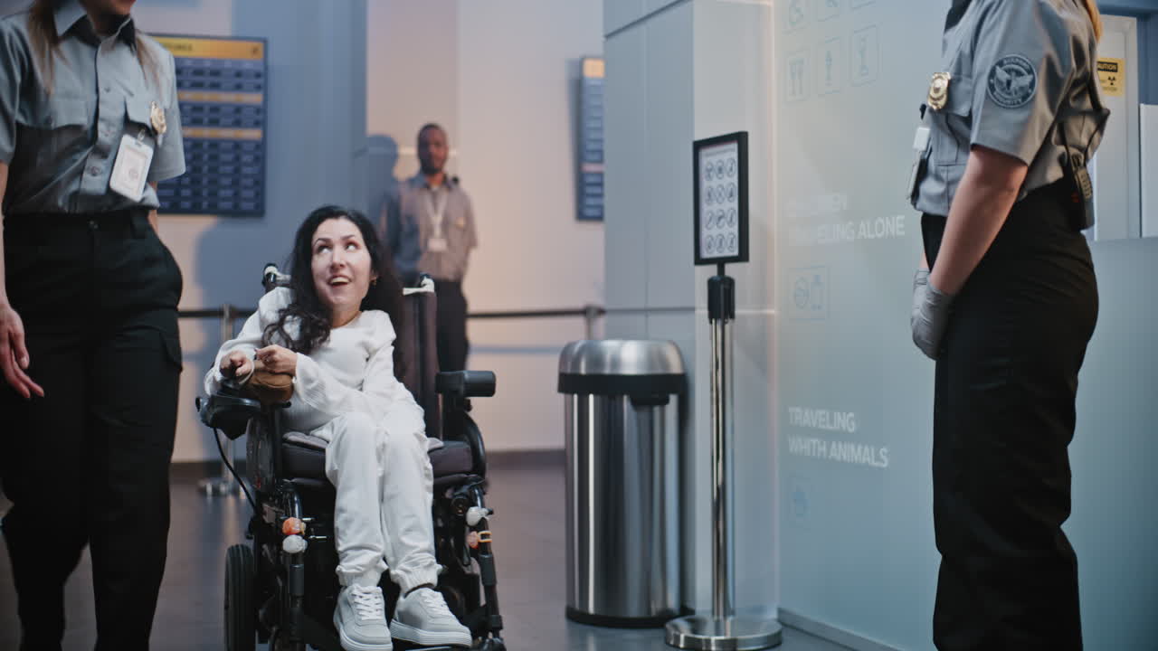 Airport Security and Assistance for a Passenger in a Wheelchair