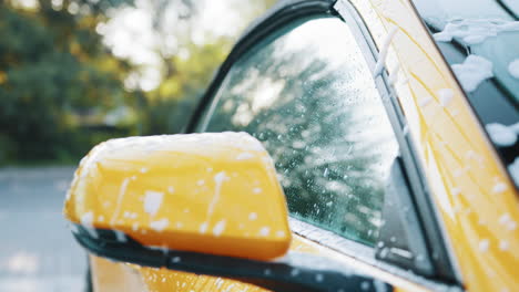 yellow convertible car detailing