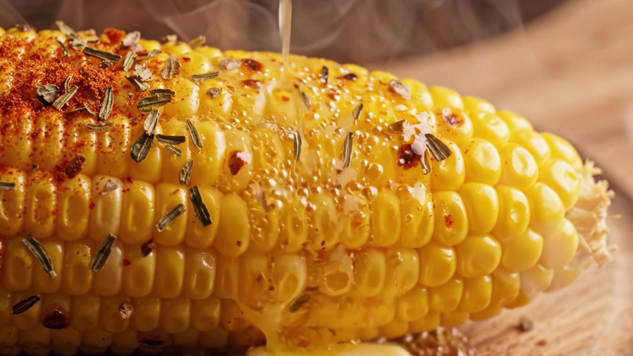 Deliciously Grilled Corn on the Cob Topped with Butter and Spices, Perfectly Seasoned for a Flavorful Summer Treat