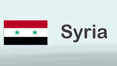 3d presentation promo intro in white background with a colorful ribon of the flag and country of syria