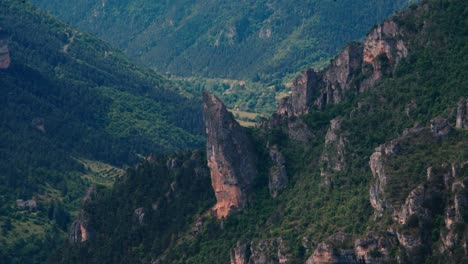 sharp rocky spires pierce the forested tarn gorges from the iconic point sublime.