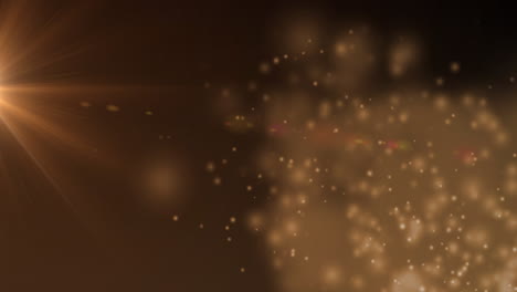 animación de un foco brillante naranja sobre manchas amarillas en el fondo