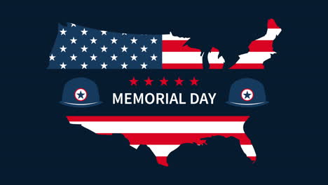 happy memorial day lettering in usa map with flag