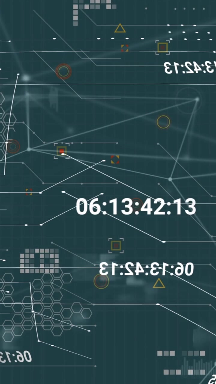 Animation of network of connections with data processing over numbers