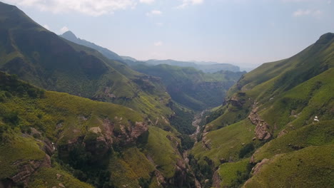 cinematic aerial of mountain landscape in africa