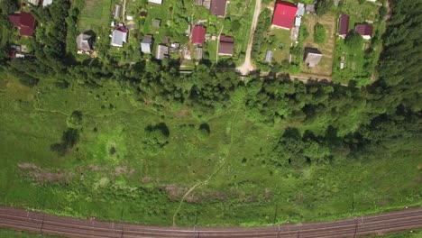 Top-view-of-country-houses-in-sun-day-at-summer-Russia