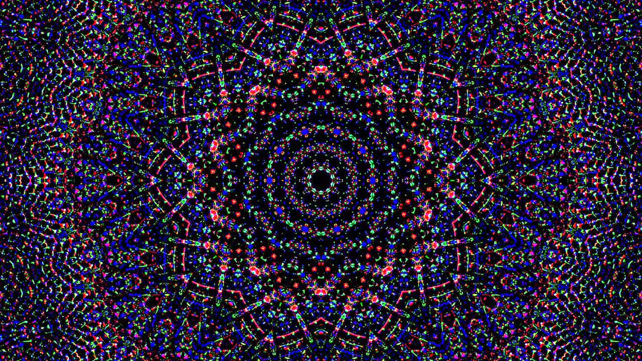 Beautiful abstract kaleidoscope that shines, a radiant light that regulates the subtle movements