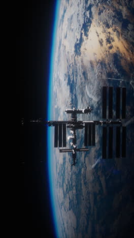 estación espacial internacional en órbita alrededor de la tierra