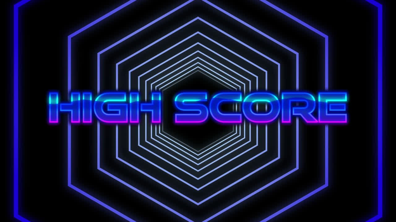 Animation of the words High Score written in blue letters