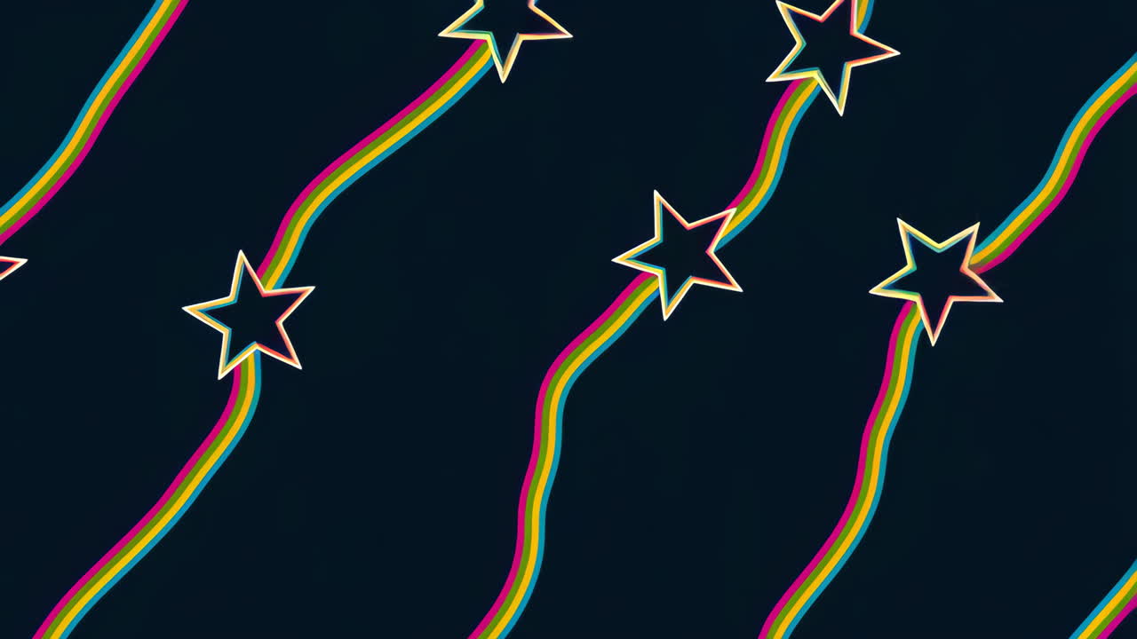 Colorful stars and rainbow pattern