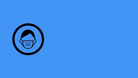 woman wearing face mask icon against blue background