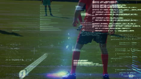 animación del procesamiento de datos sobre jugadores de fútbol
