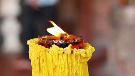 close-up of a burning candle flame