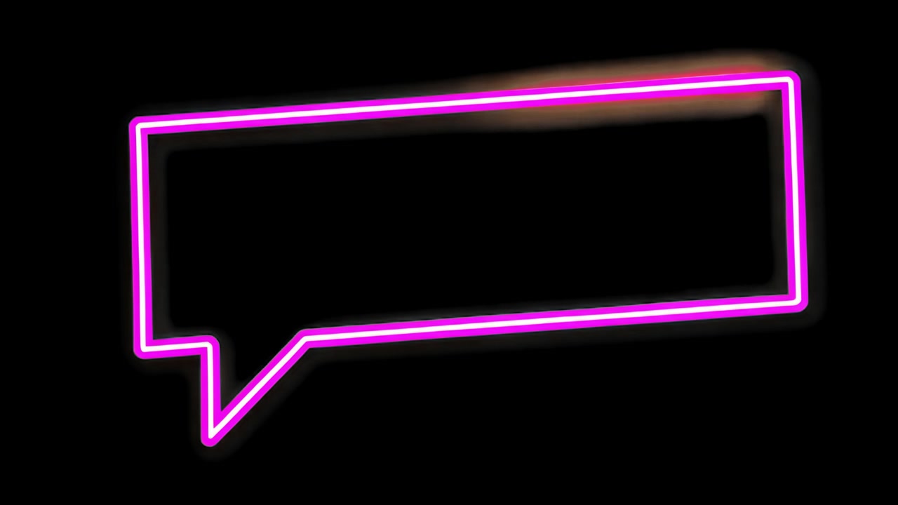 Lyserød neon taleboble animeret overlay, transparent 4K-video, alfakanal, ProRes 4444