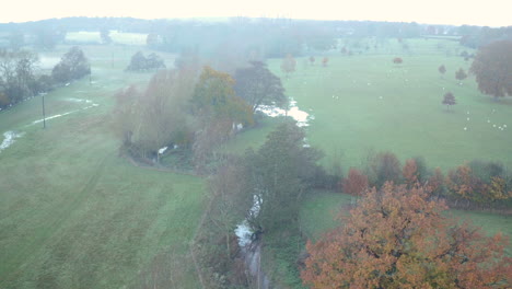 luftaufnahme, die einen mäander im fluss stour, kent, großbritannien, verfolgt