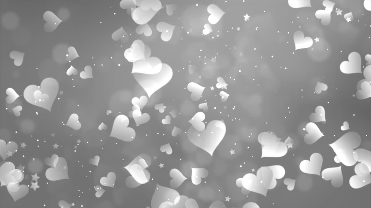 Abstract Gray Hearts and Stars Background