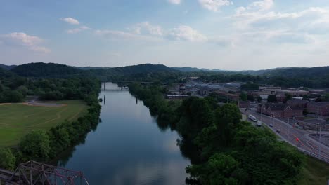 Bird-following-the-drone-near-Clinch-River