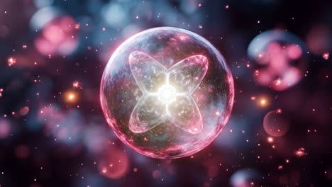 abstract glowing sphere in nebula
