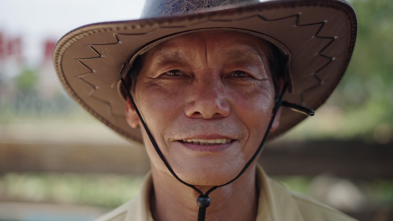 Smiling Senior Man in Cowboy Hat