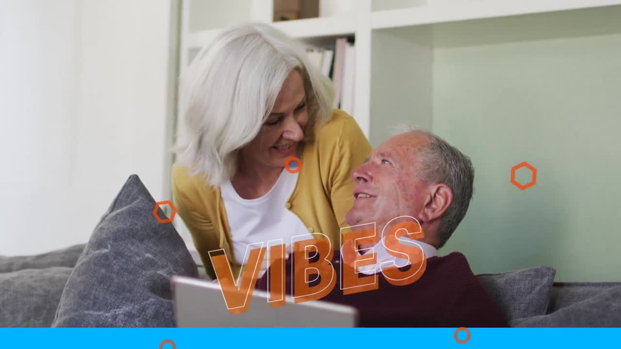 animación de vibraciones texto sobre pareja de alto nivel