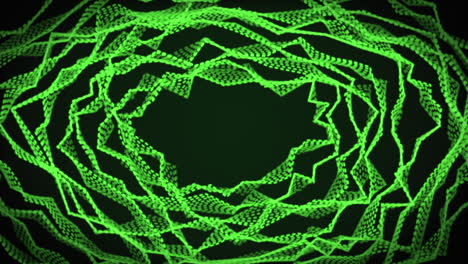 animación de la red verde de conexiones sobre fondo negro