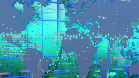 Animación-Del-Procesamiento-De-Datos-Sobre-El-Mapa-Mundial