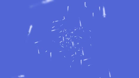 volando muchas jeringas para la inyección en fondo azul. concepto médico. vacuna contra el virus. terapia de atención médica. animación de bucle 3d.