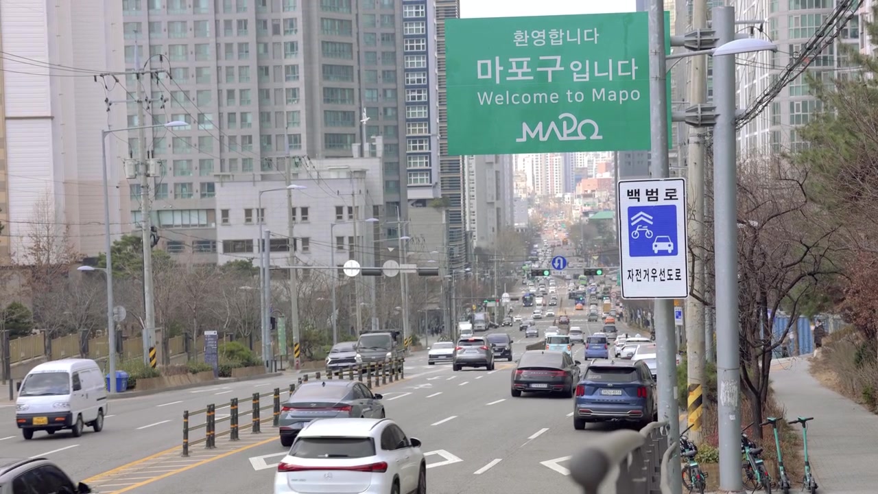 Traffico intenso a Seul, Corea del Sud