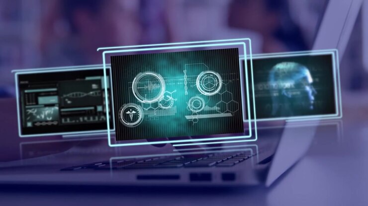 Composition of scopes scanning and data processing over computer server