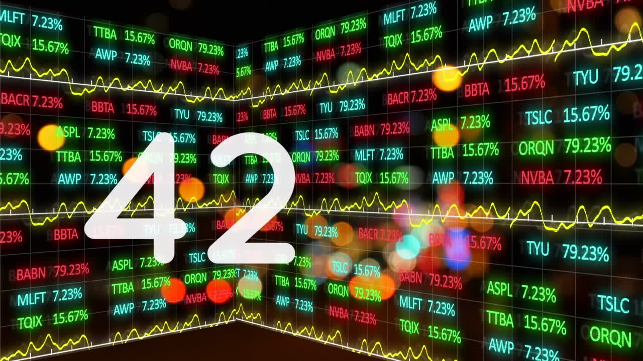 Animatie van veranderende getallen en financiële gegevensverwerking