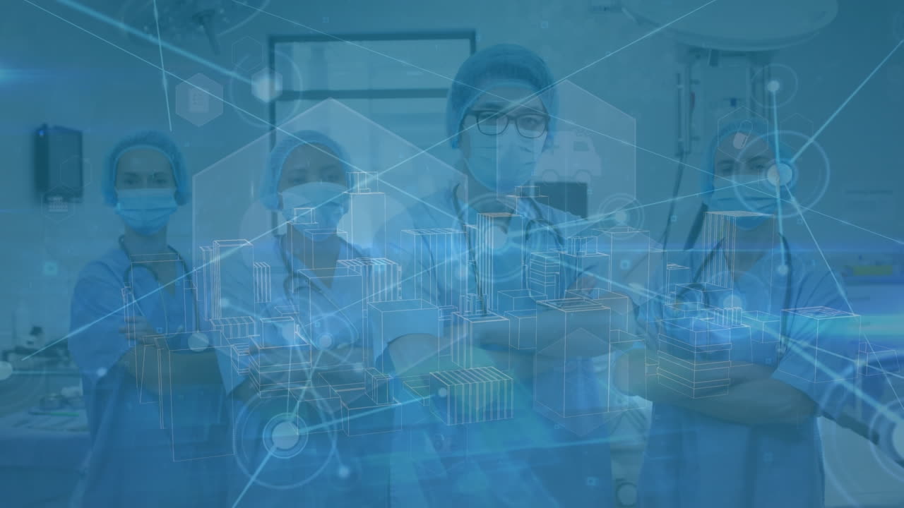 데이터 처리에 대한 다양한 외과 의사의 애니메이션