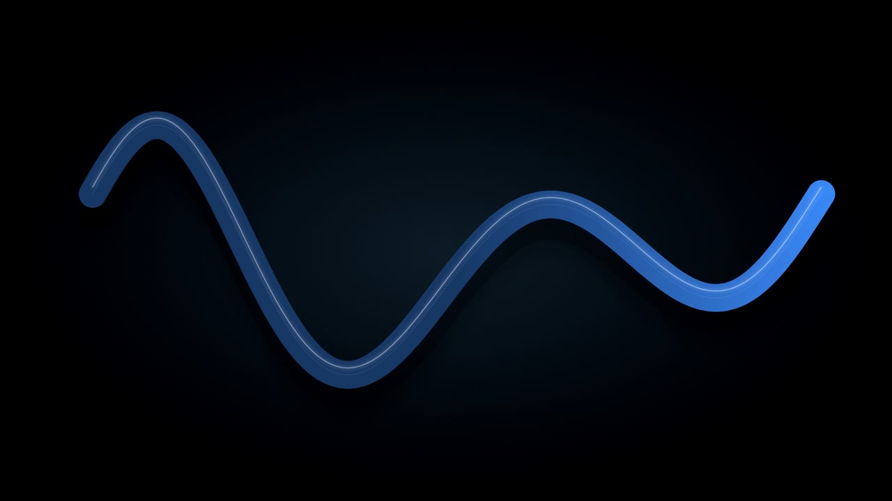 Onda sinusoidale blu animata che si muove su sfondo scuro