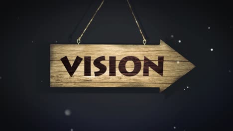 visión, equipo, negocios en letrero de madera - en el fondo