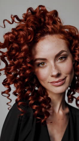 woman with curly red hair