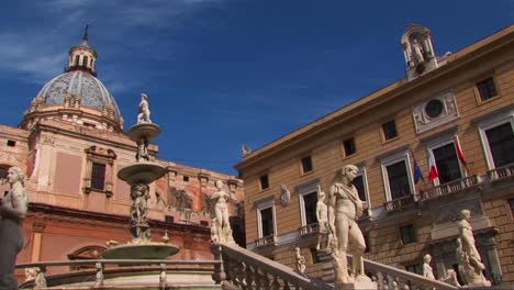 Many-statues-are-on-display-outside-a-Roman-Catholic-Cathedral-in-Palermo-Italy-1