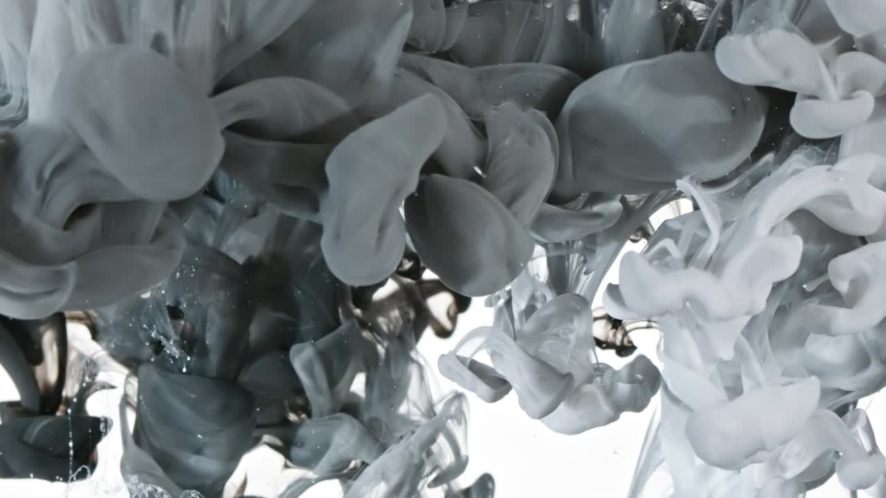White and Black Ink in Water