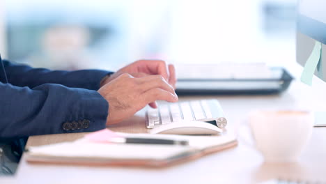 Closeup-hands,-typing-on-keyboard-at-modern