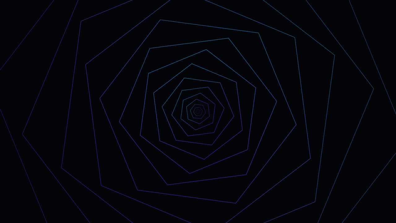 Abstract Geometric Tunnel of Rotating Hexagons