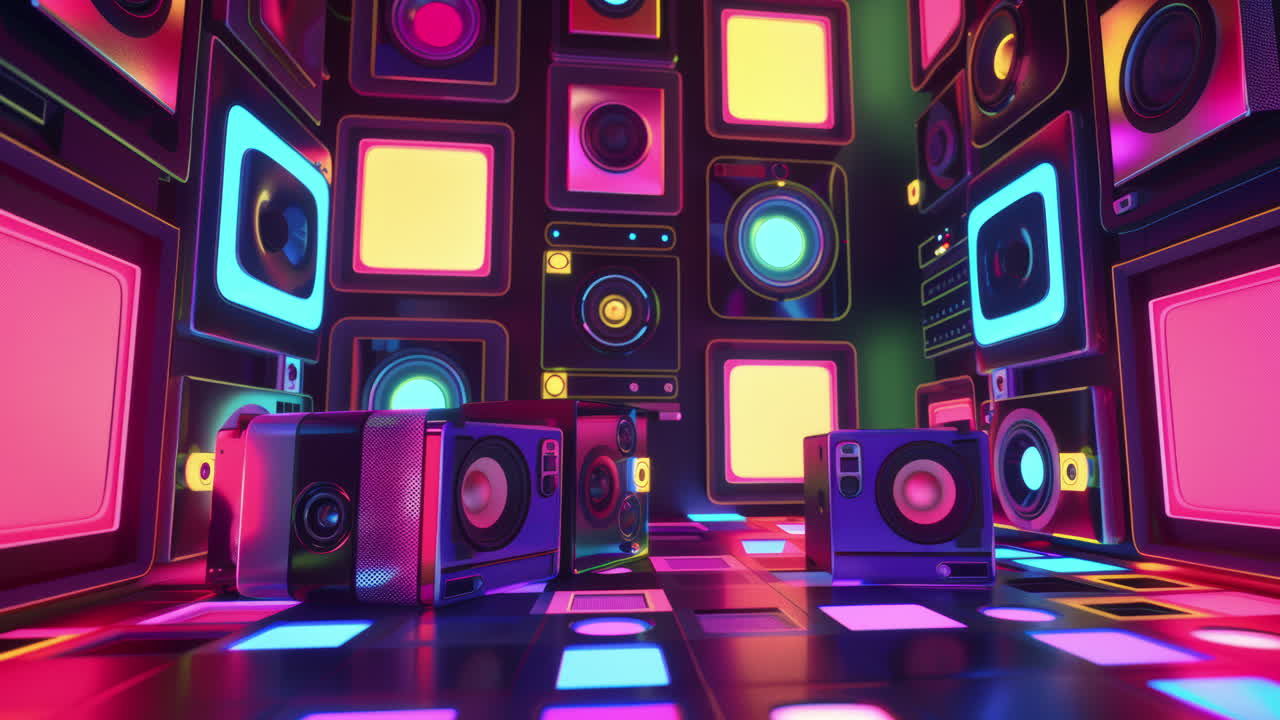 스테레오 오디오 스피커와 함께 ai 배경