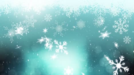 Snow-falling-on-blue-background