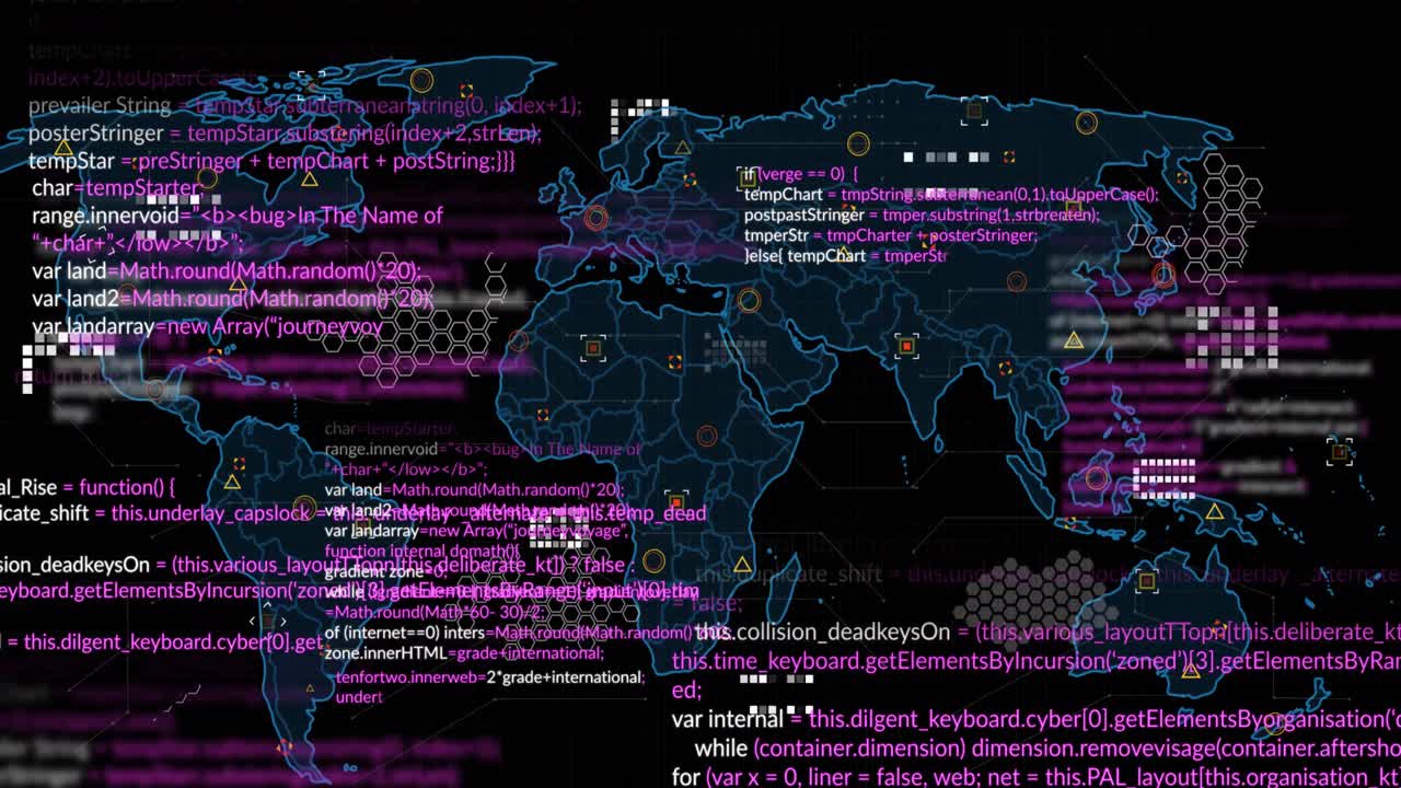 Animation of markers and data processing over world map