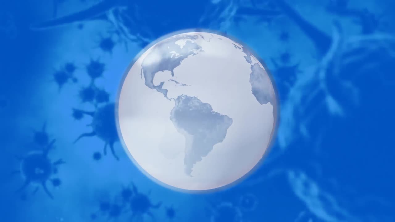 전 세계 코로나19 세포의 애니메이션