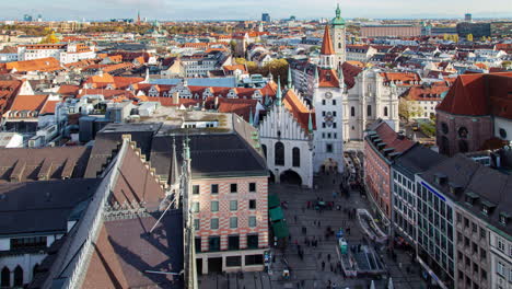 munich marienplatz aerial timelapse