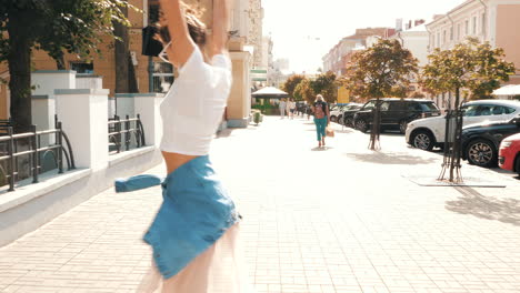 stylish woman enjoying the city