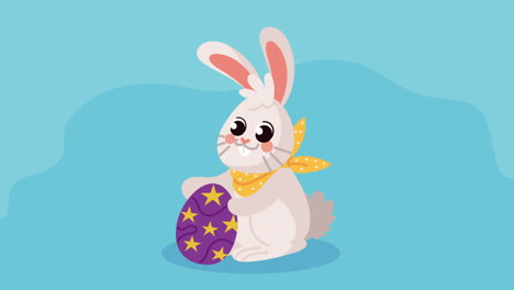 cute easter bunny with easter egg