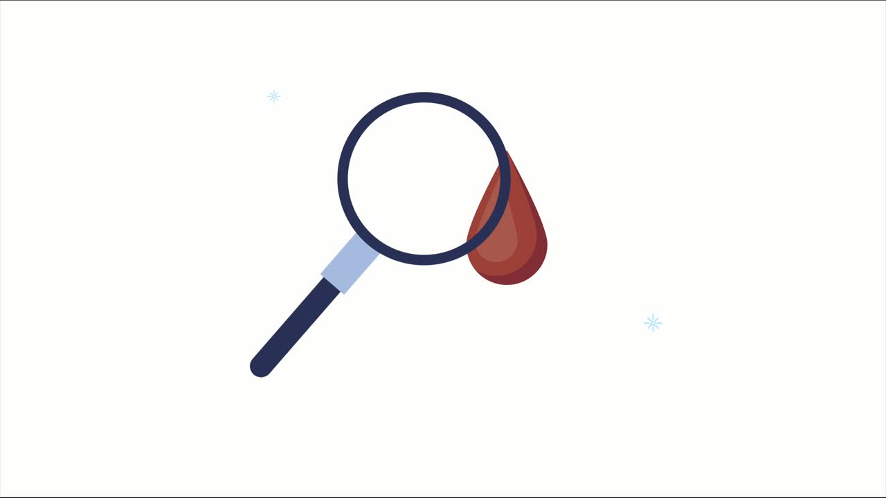 blood drop with magnifying glass