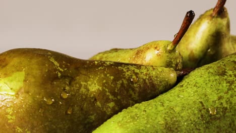 detail product shot of pears with waterdrops