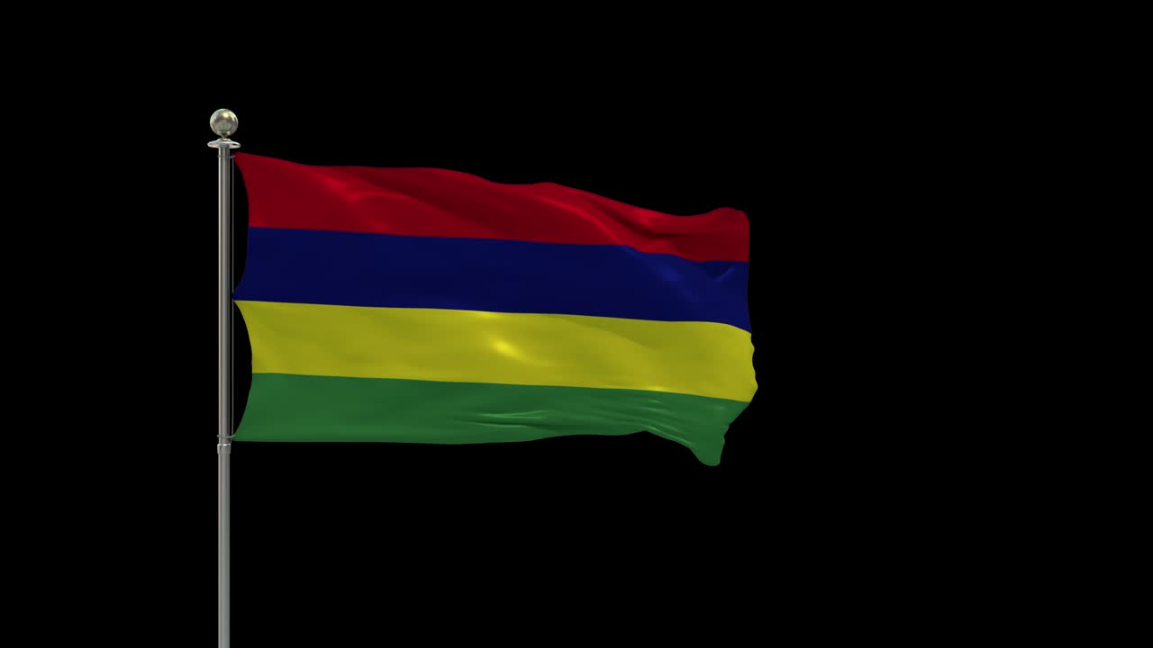 mauricio varias banderas ondeando la bandera nacional en el poste, la bandera de la mesa