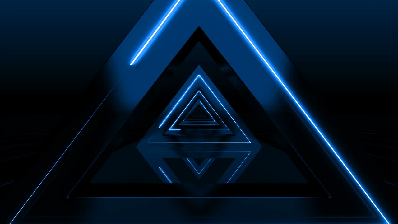 animación azul 3d bucle abstracto túnel triángulo futurista